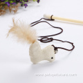 feather cat stick Plastic pole cat teaser